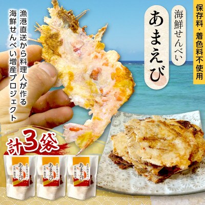 京丹後海鮮せんべい《あまえび》あまえびの姿せんべい　3袋セット
