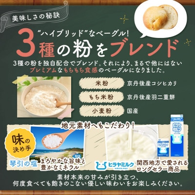 京都のパン屋 食べ比べ!京都丹後産米粉入りベーグル詰め合わせセット 10個 冷凍パンなので長持ち便利