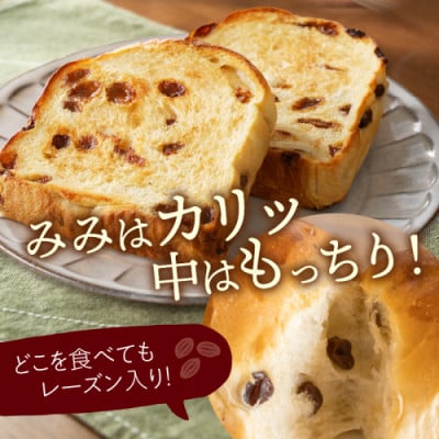 京都のパン屋 京都丹後のパンドミレーズン 3斤(4枚切り12枚)　スライス済の冷凍パンは長持ち便利