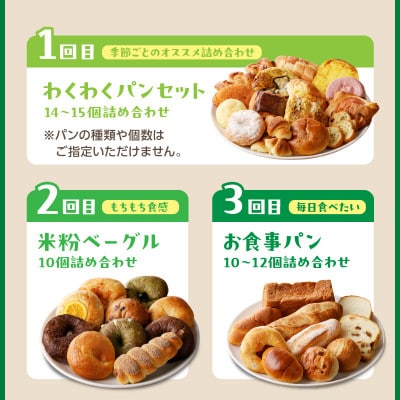 【毎月定期便】京都丹後の人気パン　ベーカリーのおすすめ詰め合わせ　焼きたて風味の冷凍パン全3回