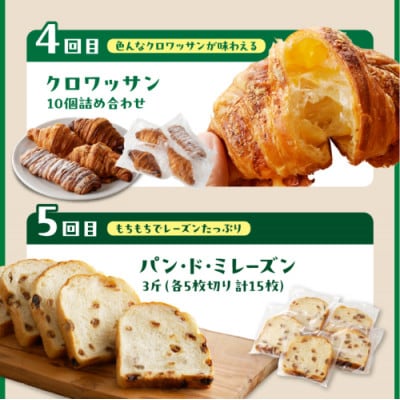 【毎月定期便】京都丹後の人気パン　ベーカリーのおすすめ詰合わせ　焼きたて風味の冷凍パン全5回