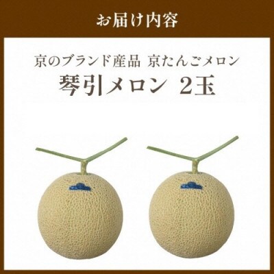 【京のブランド産品】 京たんごメロン 琴引メロン 2玉 3Lサイズ(1玉:1.9～2.2kg)高糖度