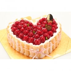 最高級洋菓子 特注ハート型シュス木苺レアチーズケーキ(直径約14cm)1台