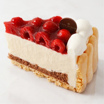 洋菓子店カサミンゴーの高級洋菓子 特注ハート型シュス木苺レアチーズケーキ20cm