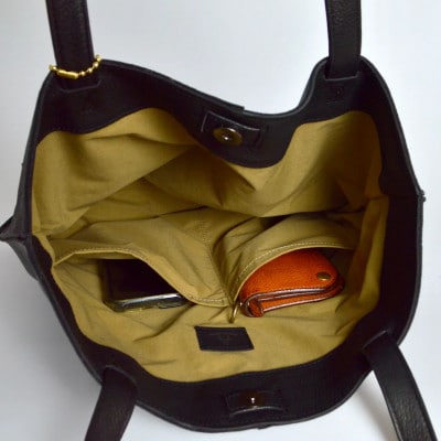 【Groover Leather】トートバッグ:信州鹿革:DTB-100(ブラック)