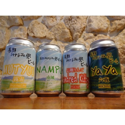 【長野みなみ風ビール】ブルワーお薦め飲み比べ4種6本セット