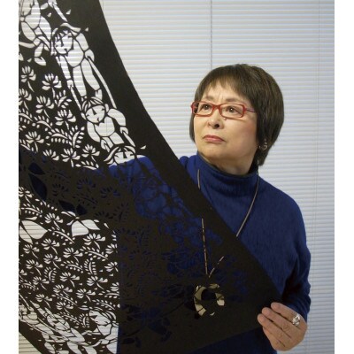 きりえ版画　KITEシリーズ　(糸巻き)