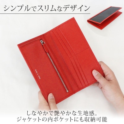 hide k 1896 ソフトカーボン メンズロングウォレット レッド