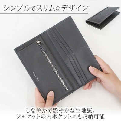 hide k 1896 ソフトカーボン メンズロングウォレット グレイ
