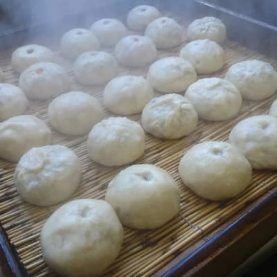 おやき 野沢菜8個　信州産 石臼挽き地粉