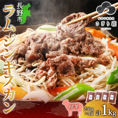 長野県 信州新町 不動温泉 さぎり荘 謹製 ラム ジンギスカン 250g×4袋 計1kg