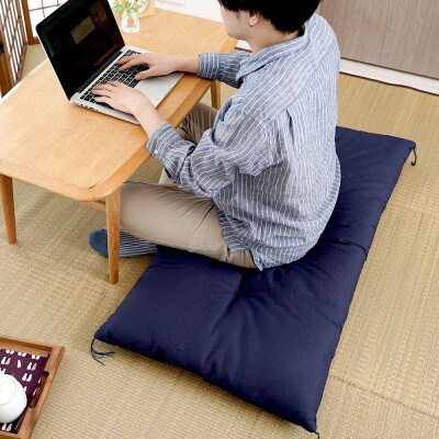 ふとん屋さんの長座布団 濃紺 60×110cm