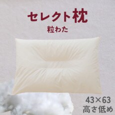 セレクト枕　粒わた　中央くぼみタイプ　低め　シングル　43×63cm