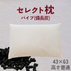 セレクト枕　備長炭パイプ　標準タイプ　普通　シングル　43×63cm | ふるさと納税のお礼品