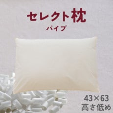 セレクト枕　パイプ　標準タイプ　低め　シングル　43×63cm