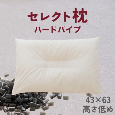 セレクト枕 ハードパイプ 中央くぼみタイプ 高さ低め (43×63cm)