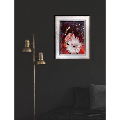 【アート】一点物 油絵【絵画】我孫子市で制作された世界で1つだけの芸術作品「熱愛のガーベラ」