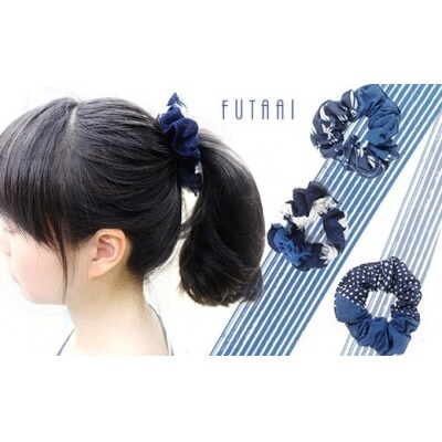 藍染シュシュ 3種類