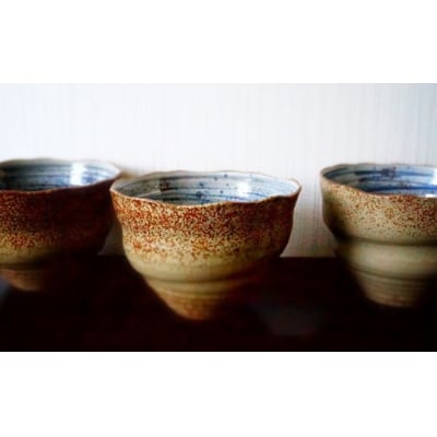 大谷焼 渦潮麺鉢4個セット(茶2個、白2個)
