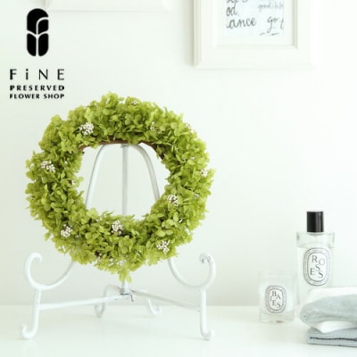 プリザーブドフラワー アナベル リース・ミニ【Fine】