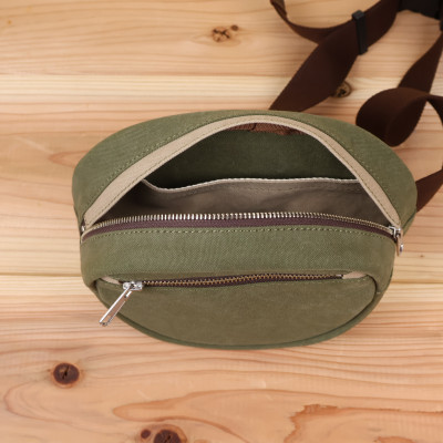 ボディバッグ エッグ　【アーミーグリーン×グレーベージュ】