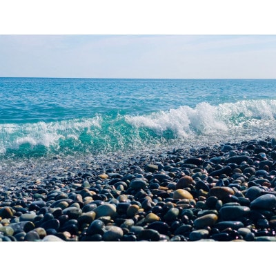 あさひのうつわ　丸プレート　海の色(Asahi Blue)