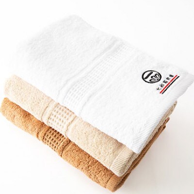 DCLタオルセット　バスタオル(ブラウン・ベージュ)各1枚、高取城刺繍入りバスタオル(ホワイト)1枚