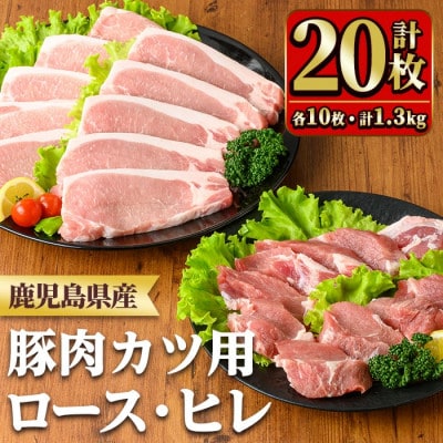 鹿児島県産ロースカツ・ヒレカツセット 合計20枚(y531)(湧水町)