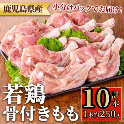 鹿児島県産若鶏骨付きもも(約250g×10袋・合計2.5kg) y535(湧水町)