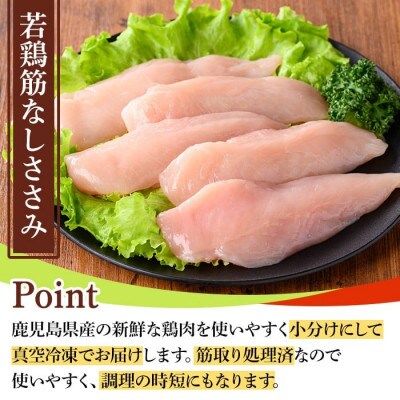 鹿児島県産若鶏筋なしささみ(計2.5kg・250g×10袋) y533(湧水町)