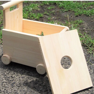 ●手作り木製　手押し車2型・片面透かし(星)
