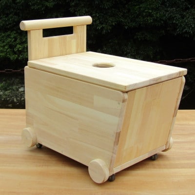 手作り木製　手押し車-1型・片面透かし 蓋つき「星」(完成品)