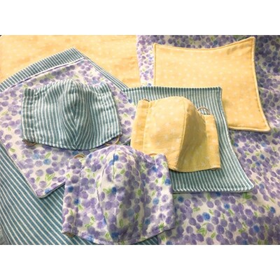 ●ハンドメイドの立体ガーゼマスクセット
