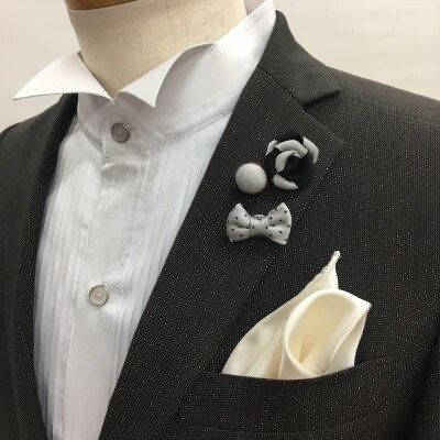 ●ラペルピン3個セット【モノトーン系】