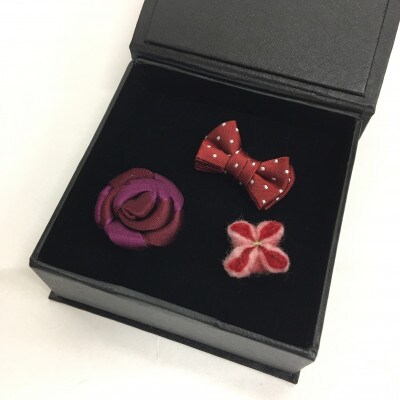 ●ラペルピン3個セット【レッド系】