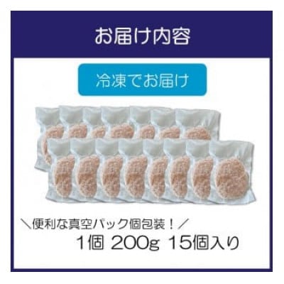 【無添加】生熟成ハンバーグ200g×15個