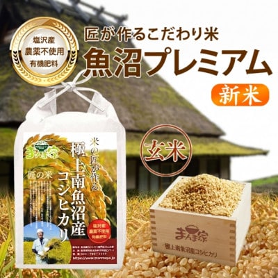 【新米】【8年産】特別栽培米「南魚沼産コシヒカリ」(栽培期間中農薬・化学肥料不使用)玄米5kg