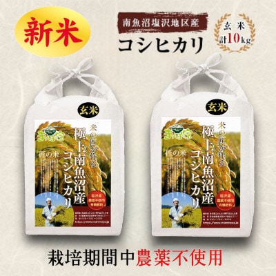【2023年4月中旬発送】【令和4年産】特別栽培米「南魚沼産コシヒカリ」農薬不使用玄米10kg