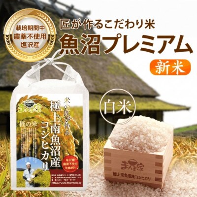 【8年産新米予約】特別栽培米「南魚沼産コシヒカリ」(栽培期間中農薬・化学肥料不使用)白米10kg