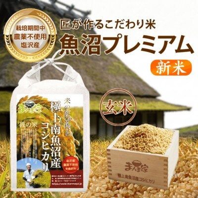 【8年産新米予約】特別栽培米「南魚沼産コシヒカリ」(栽培期間中農薬・化学肥料不使用)玄米10kg