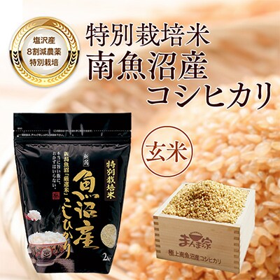 【毎月定期便】特別栽培米「南魚沼産コシヒカリ」玄米8kg 全3回