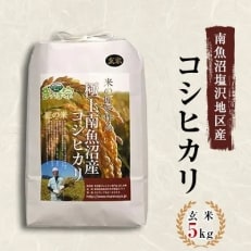 2023年5月発送開始『定期便』　特別栽培米　南魚沼産コシヒカリ　玄米5kg　全3回