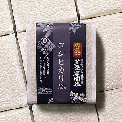 【新米】令和7年産　南魚沼産 笠原農園米　コシヒカリ真空パック450g×20個(簡易包装)