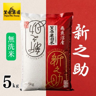 【新米】令和8年産 南魚沼産 笠原農園米 新之助(精米・無洗米)5kg