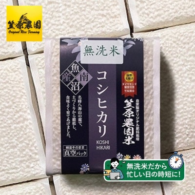 【新米】令和8年南魚沼産 笠原農園コシヒカリ 精米無洗米 真空パック(450g×20個)【簡易包装】