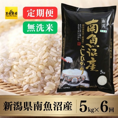 【毎月定期便】【無洗米】南魚沼産コシヒカリ　5kg全6回