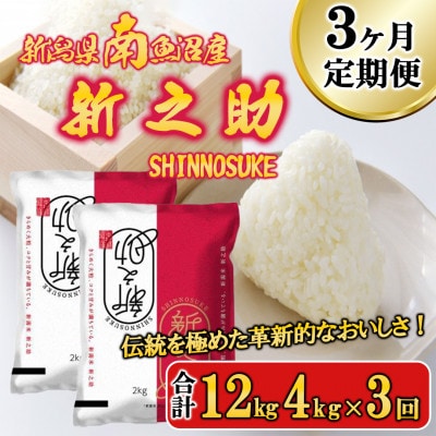 【毎月定期便】南魚沼産新之助 精米 4kg全3回