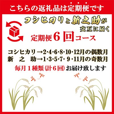 2023年3月発送開始『定期便』南魚沼産厳選二銘柄5kg全6回