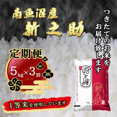 2023年2月発送開始『定期便』南魚沼産新之助5kg全3回