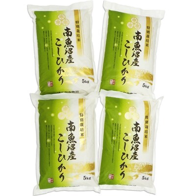 「2021年5月上旬発送」【令和2年産】「特別栽培米南魚沼産こしひかり8割減20kg」(精米)